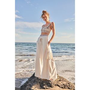 Free people FP Movement Playoff Wide-Legs cargo sweatpants white cream ivory lar